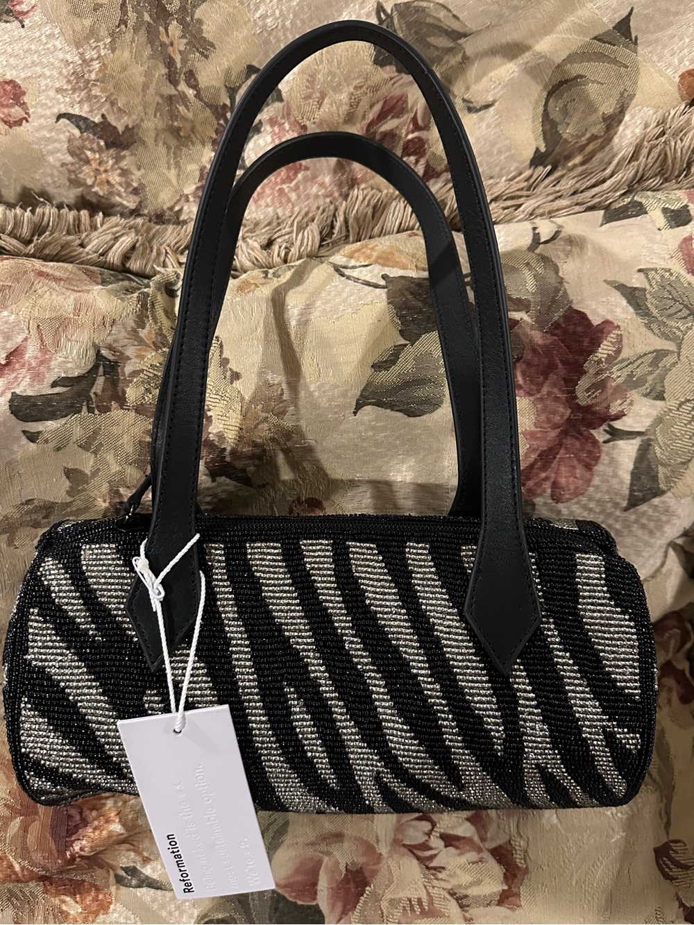Reformation Aurora Beaded Baguette Shoulder Bag NWT